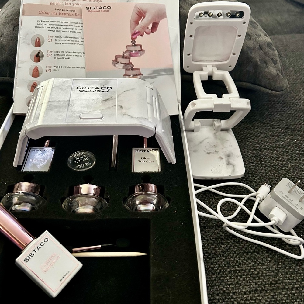 Nail Dipping Powder Kit - all supplies PLUS lighted precision magnifier ($52)